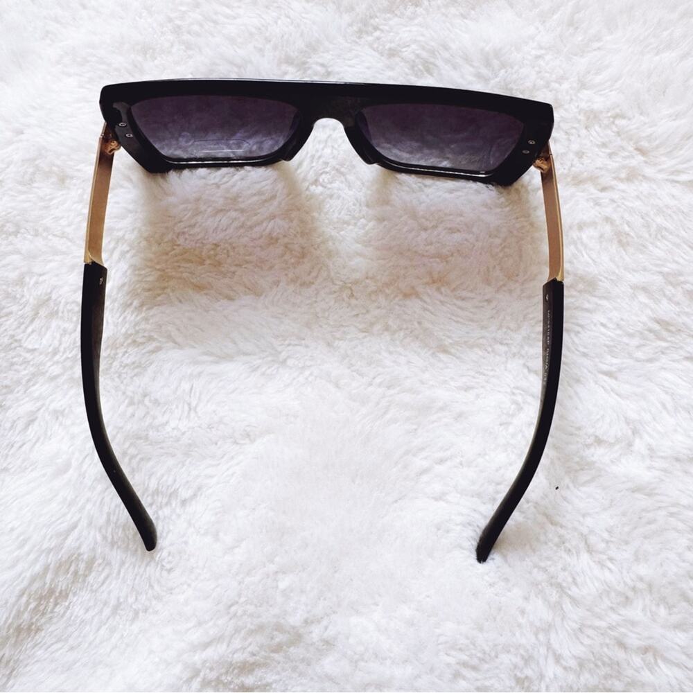 Inez Black Oversized Square Sunglasses - Picture 7 of 9